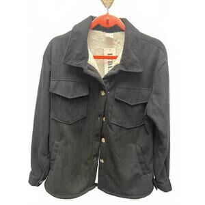 NEW LYDAA women's button down shacket in black